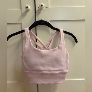 Lululemon Energy Ribbed Longline Bra light Support, meadowsweet pink